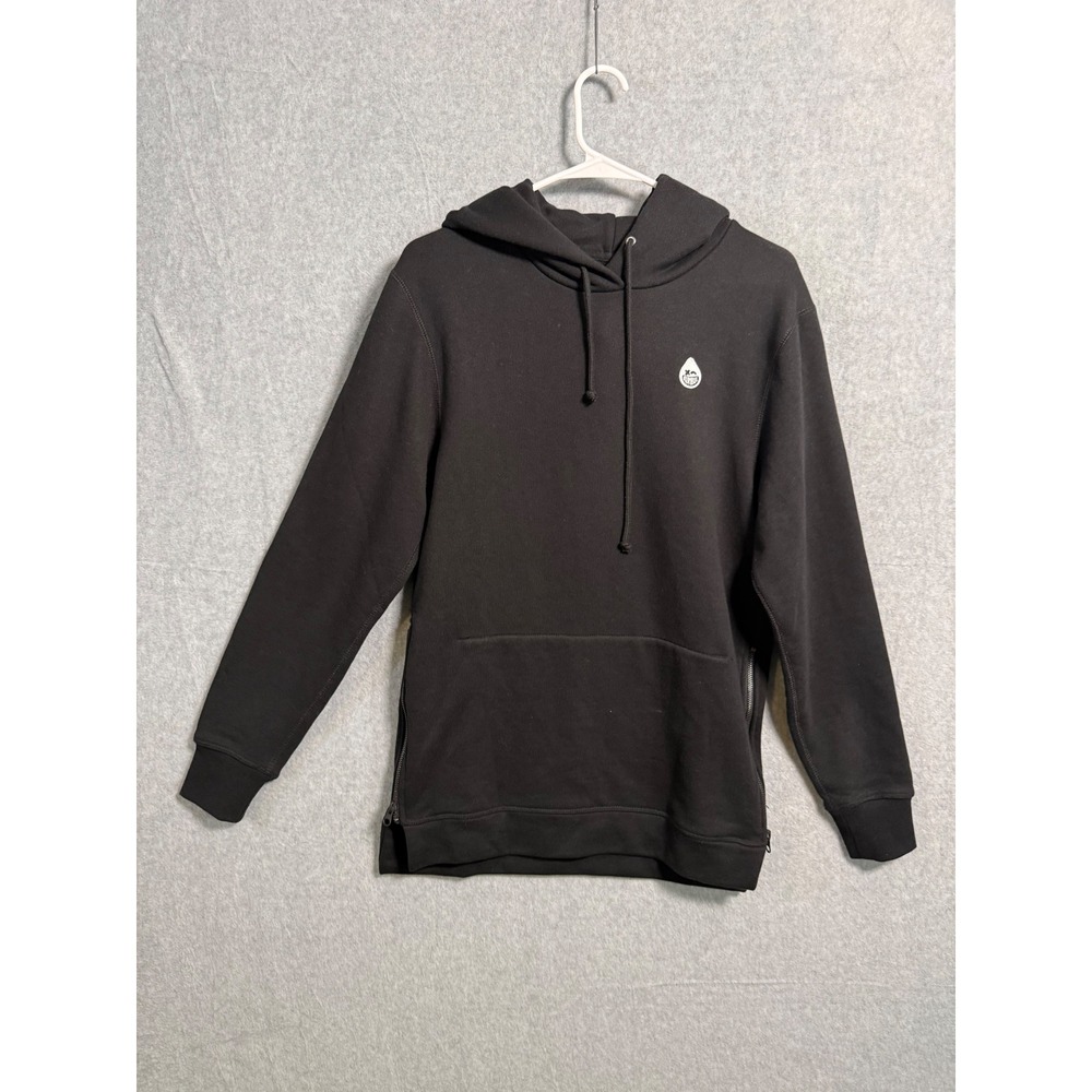 Gumbie Mens Black Pullover Hoodie Side Zip Sweatshirt Small Logo